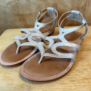 Gentle Souls Once Upon a Star Light Tan Leather Gladiator Sandal